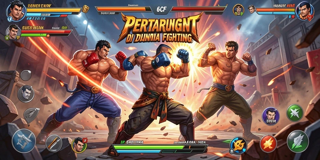 Screenshot gameplay 6CF menampilkan aksi pertarungan yang mendebarkan.