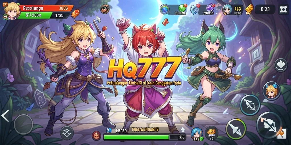 Screenshot menampilkan aksi seru dalam game Anime HQ777.