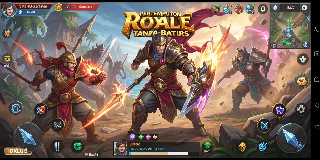 Screenshot gameplay IDKLUB menampilkan aksi pertempuran yang seru.