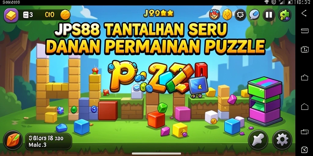Screenshot utama JPS88 menunjukkan gameplay Puzzle yang menarik.