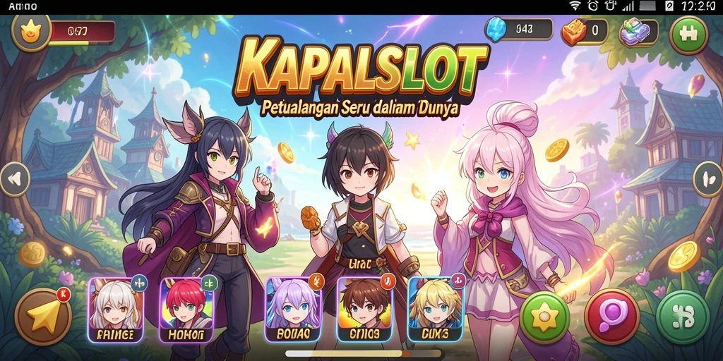 Screenshot KAPALSLOT menampilkan pertarungan seru antar karakter anime.