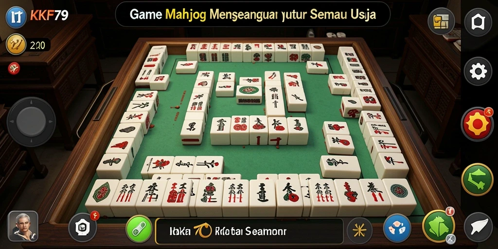Tampilan gameplay Mahjong yang menarik dan penuh warna.