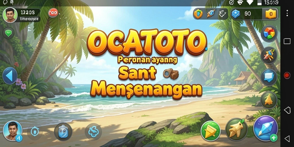 Screenshot OCATOTO menampilkan gameplay yang ceria dan penuh warna.