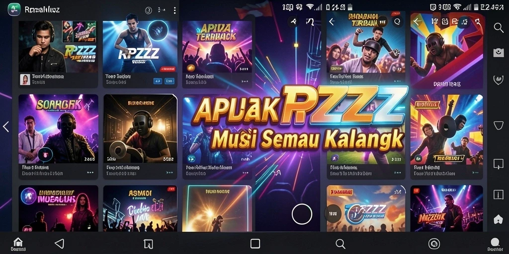 Screenshot permainan RPZZZ menampilkan antarmuka musik yang menarik.