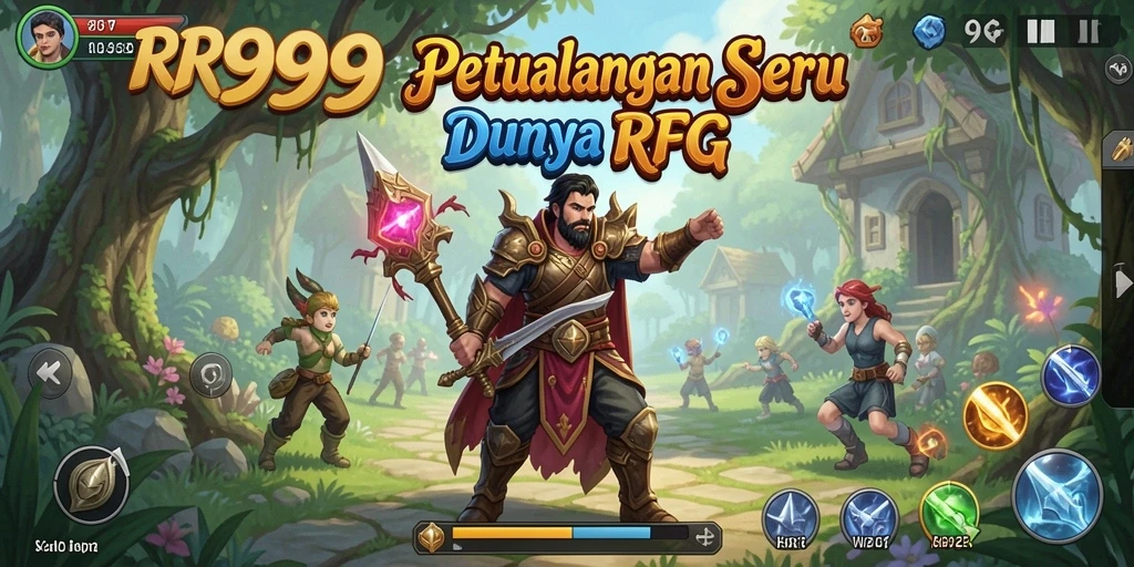 Screenshot menunjukkan aksi seru dalam gameplay RPG RR999.