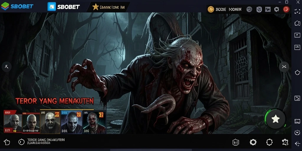 Screenshot intens dari gameplay SBOBET menampilkan suasana Horror yang mendalam.